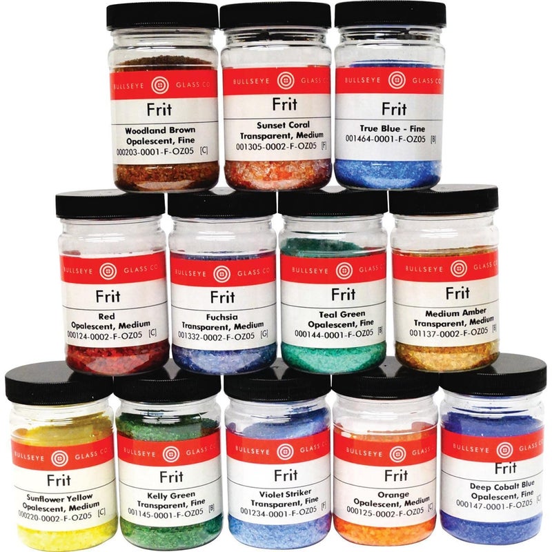 Delphi Glass Fusible Glass Frit Assortment, 12 Colors, 90 COE - Made from Bullseye Glass - Image 1